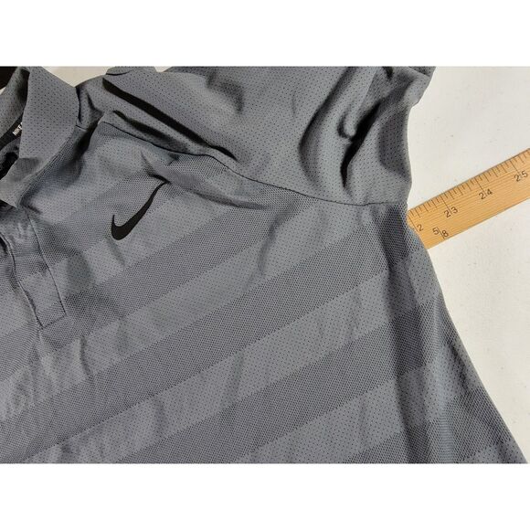 Nike Zonal Cooling Grey Striped Polo Shirt - Medium - Picture 4 of 7